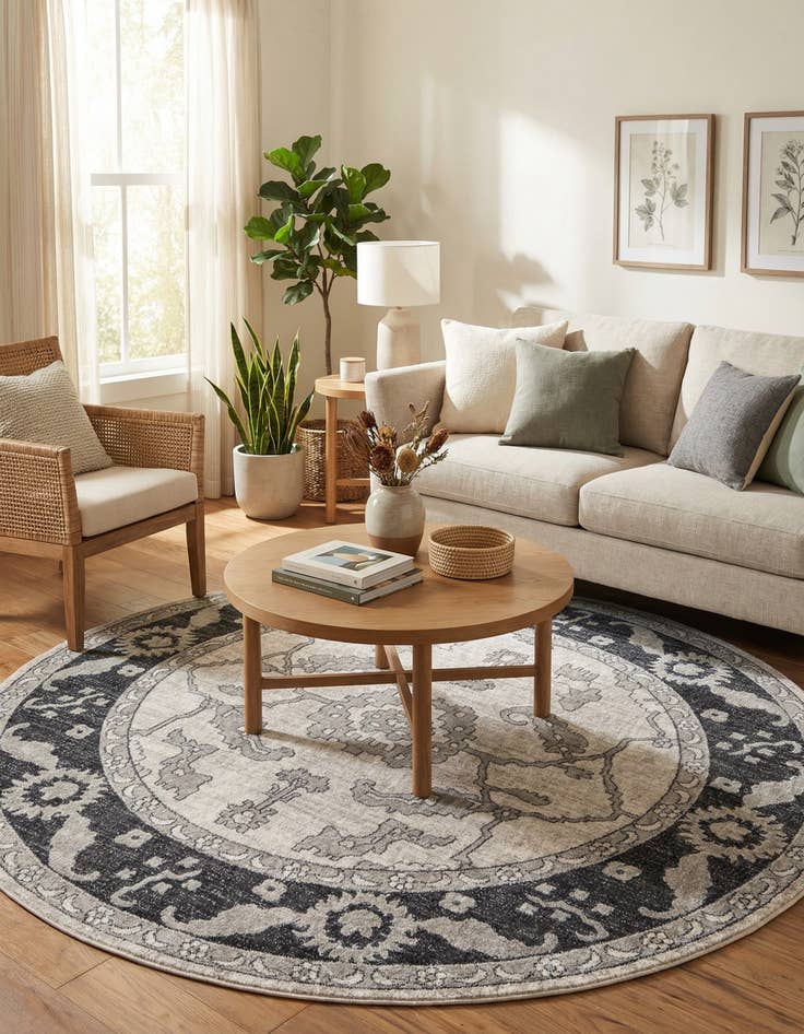 Detail image of  7' x 7' Eco Traditional Round Rug