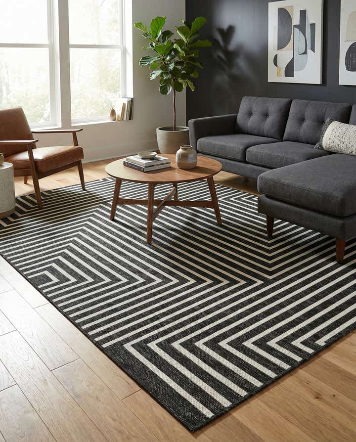 5' 3 x 8' Easy-Clean Modern Indoor / Outdoor Rug