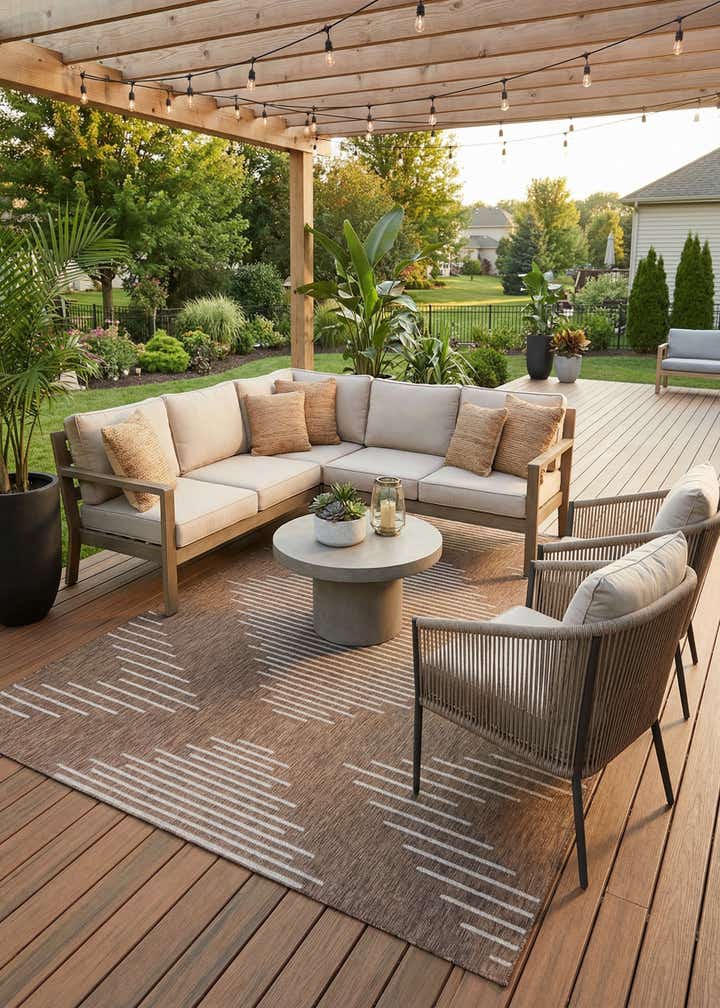 9' x 12' Easy-Clean Modern Indoor / Outdoor Rug