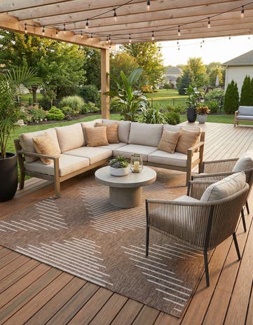 9' x 12' Easy-Clean Modern Indoor / Outdoor Rug