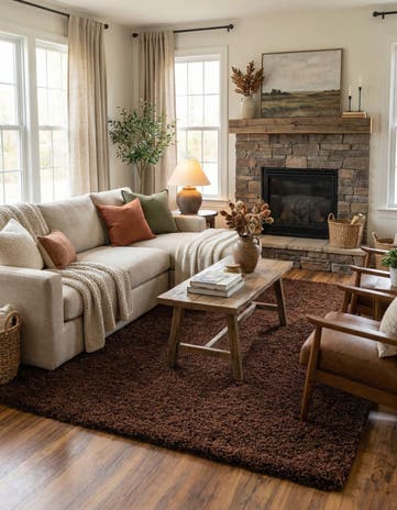 9' x 12' Solid Shag Rug