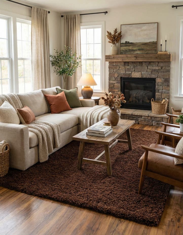 9' x 12' Solid Shag Rug