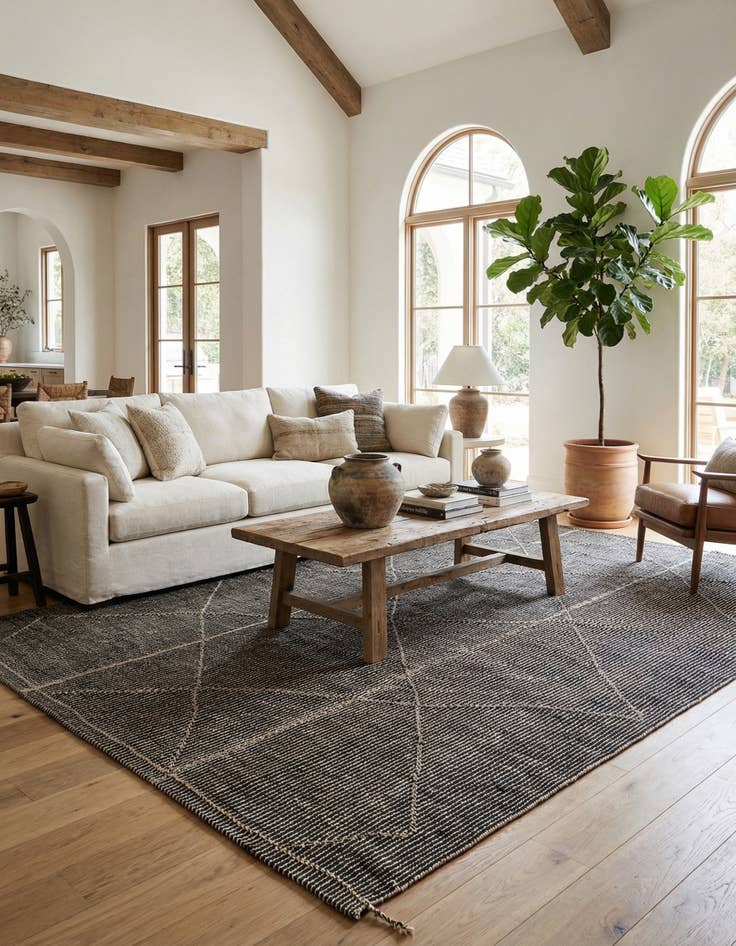 Detail image of 9' 5 x 14' 3  Hand Knotted Moroccan Wool Rug