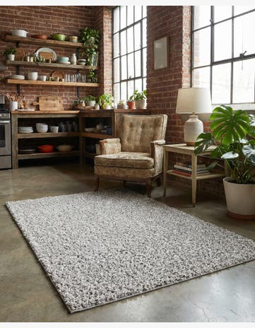 Cloud Gray Comfort Solid Shag Rug