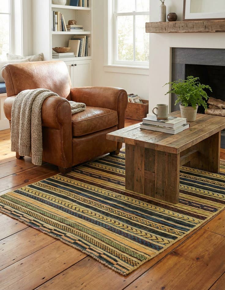 Detail image of  3' 3 x 4' 10  Hand Knotted Modern Ziegler Rug