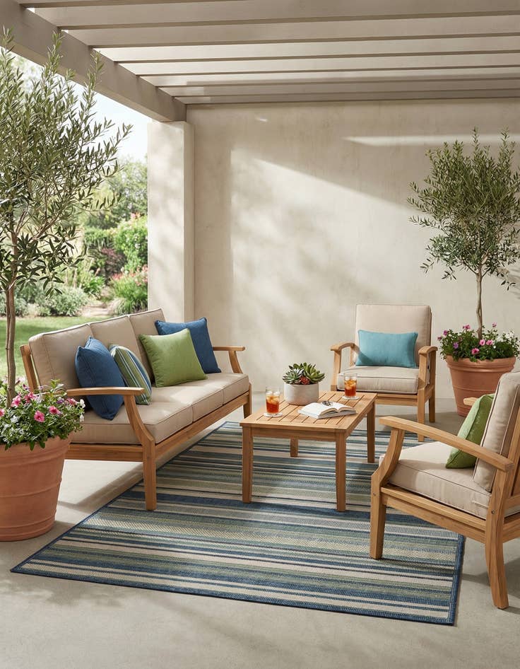 Detail image of 5' 3 x 7' 7  Washable Baja Indoor / Outdoor Rug