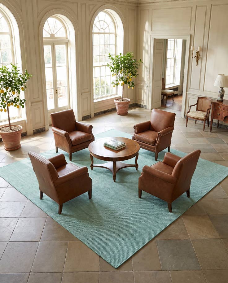 Detail image of 10' x 10' Hand Woven Jill Zarin English Manor Farmhouse Wool Square Rug