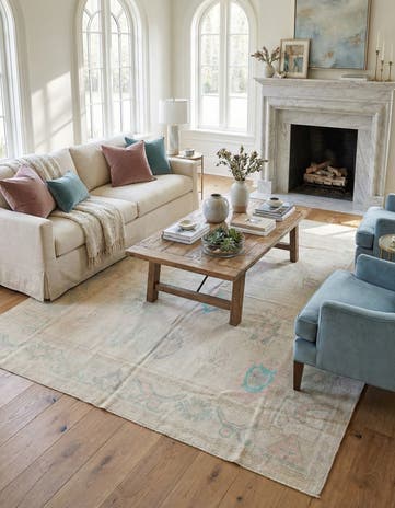 9' x 11' 5 Hand Knotted Oushak Wool Rug