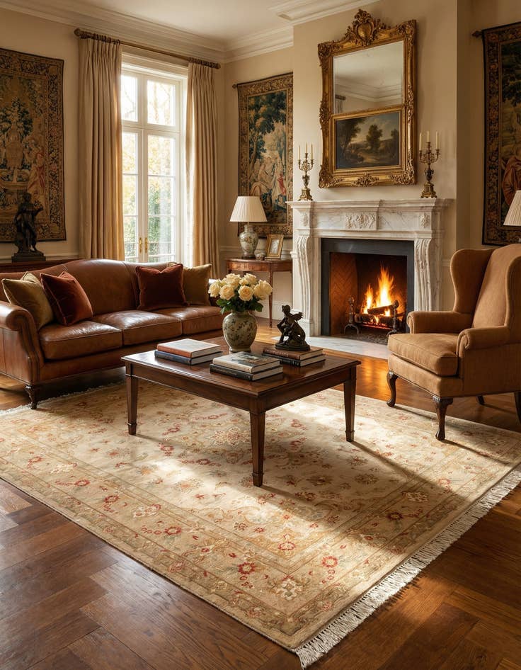 Detail image of  4' 11 x 6' 8  Hand Knotted Tabriz Persian Wool Rug