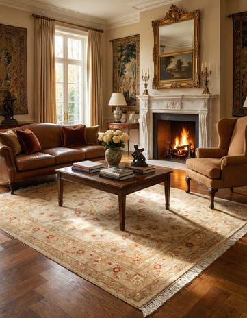 4' 11 x 6' 8 Hand Knotted Tabriz Persian Wool Rug