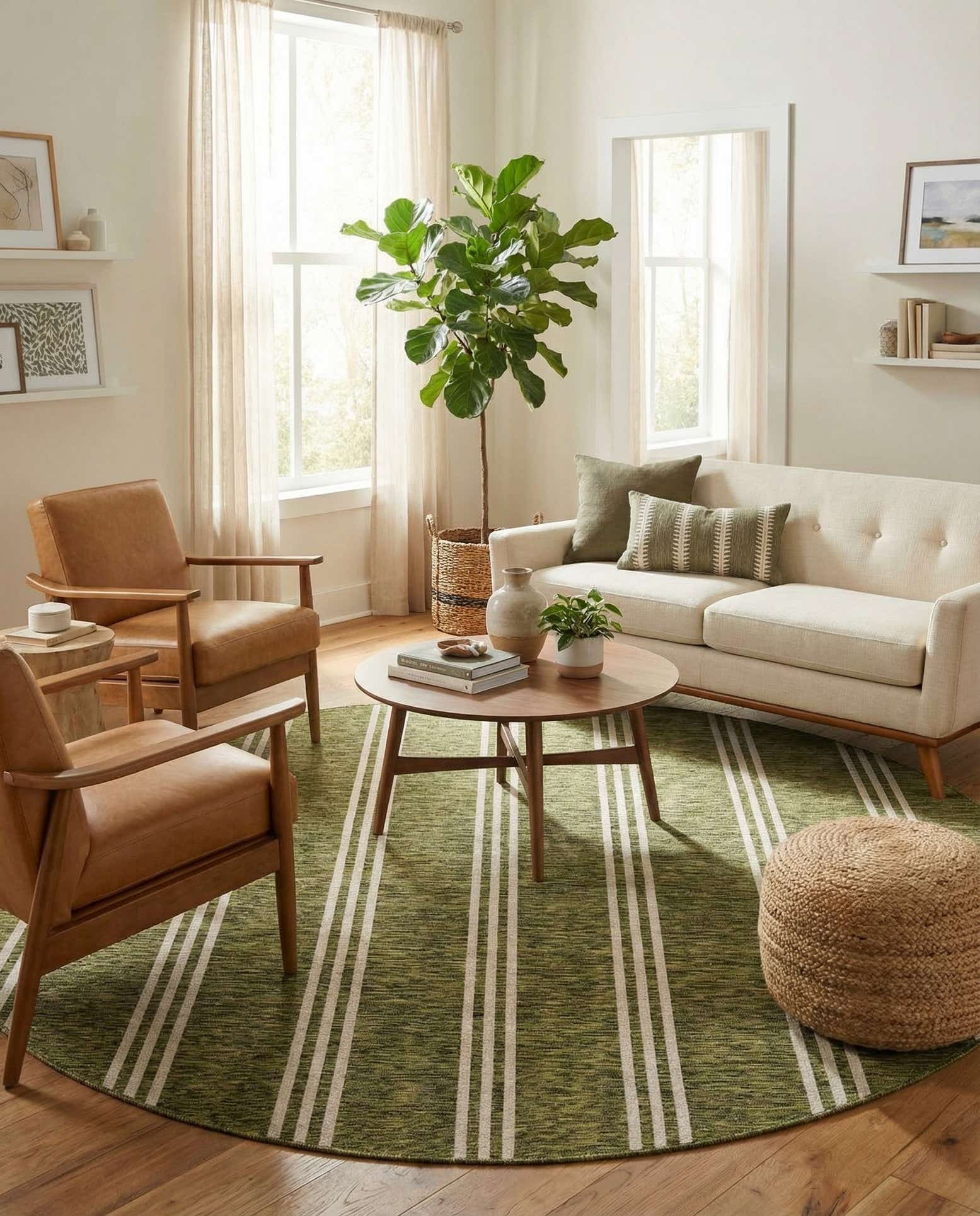 10' 8 x 10' 8 Easy-Clean Jill Zarin Anguilla Indoor / Outdoor Round Rug