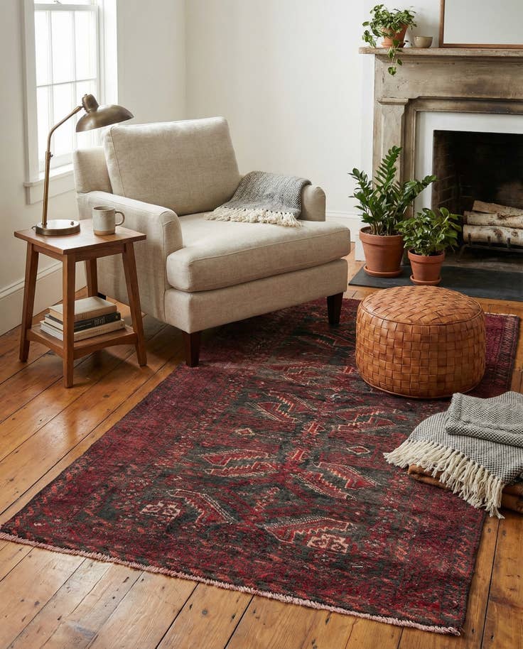 Detail image of 2' 9 x 5' 2 Hand Knotted Ultra Vintage Persian Wool Rug