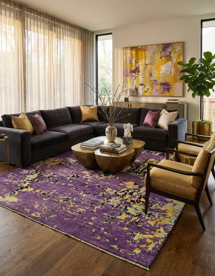 Detail image of 13' 7 x 18'  Hand Knotted Darya Wool Rug