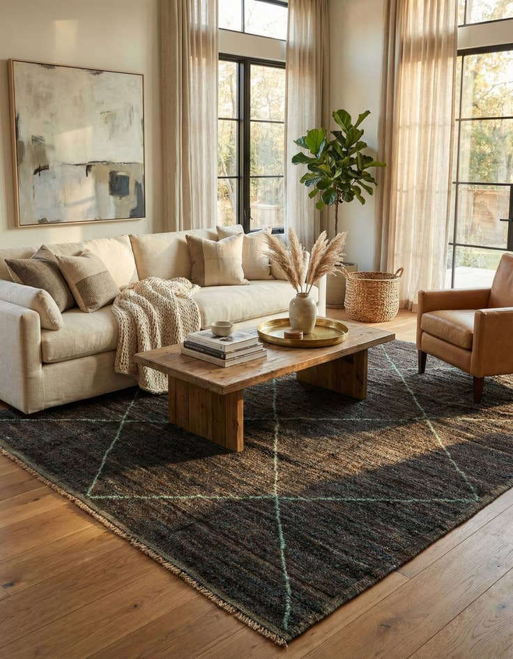 Detail image of 8' x 10' 10  Hand Knotted Moroccan Wool Rug