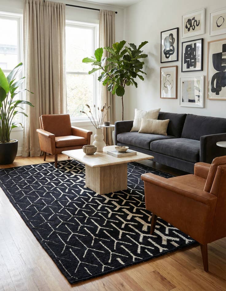 Detail image of 5' 10 x 8' 2  Hand Knotted Moroccan Wool Rug