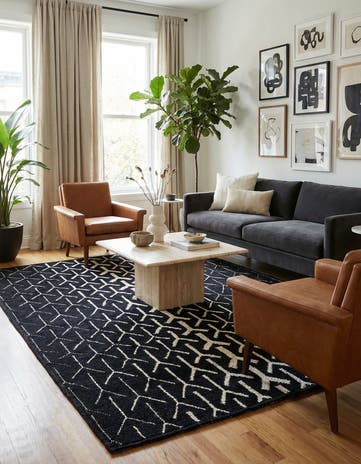 5' 10 x 8' 2 Hand Knotted Moroccan Wool Rug