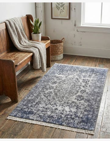 Gray and Blue Boutique Rug