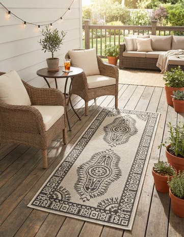 2' x 5' 3 Easy-Clean Traditional Indoor / Outdoor Runner Rug