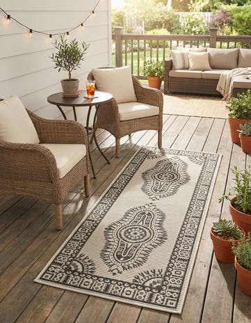 2' x 5' 3 Easy-Clean Traditional Indoor / Outdoor Runner Rug