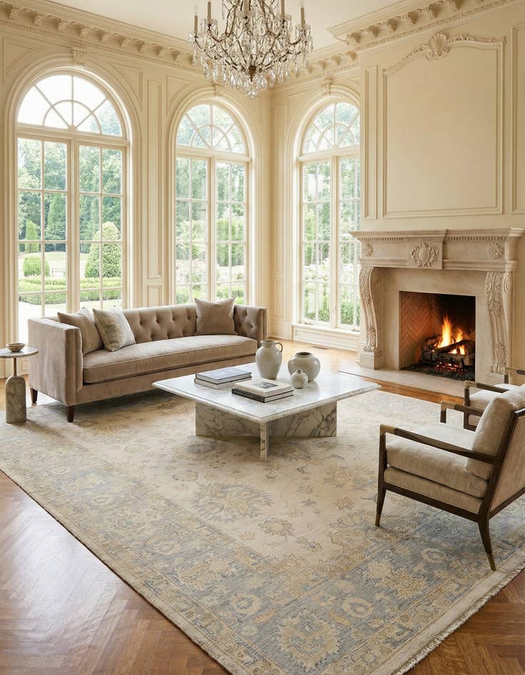 Detail image of 9' 10 x 13' 8  Hand Knotted Oushak Rug