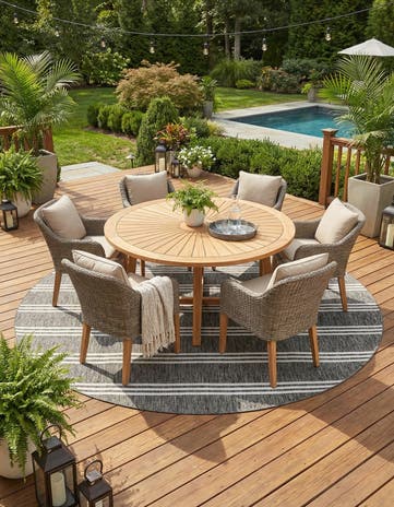 13' x 13' Easy-Clean Jill Zarin Anguilla Indoor / Outdoor Round Rug