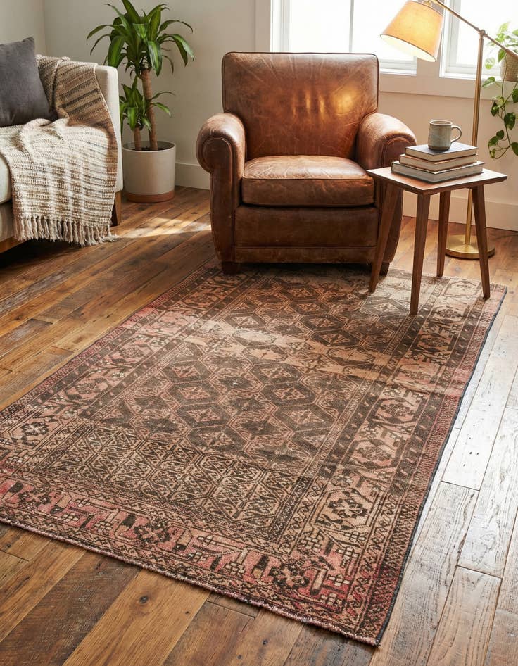 Detail image of 3' 7 x 6' 3  Hand Knotted Ultra Vintage Persian Wool Rug