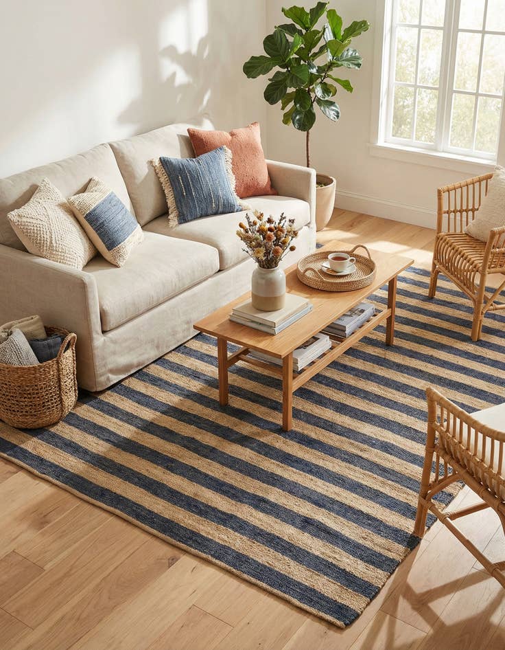 Detail image of 9' x 12'  Hand Braided Jute Rug