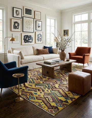 8' 1 x 10' 2 Hand Knotted Darya Wool Rug