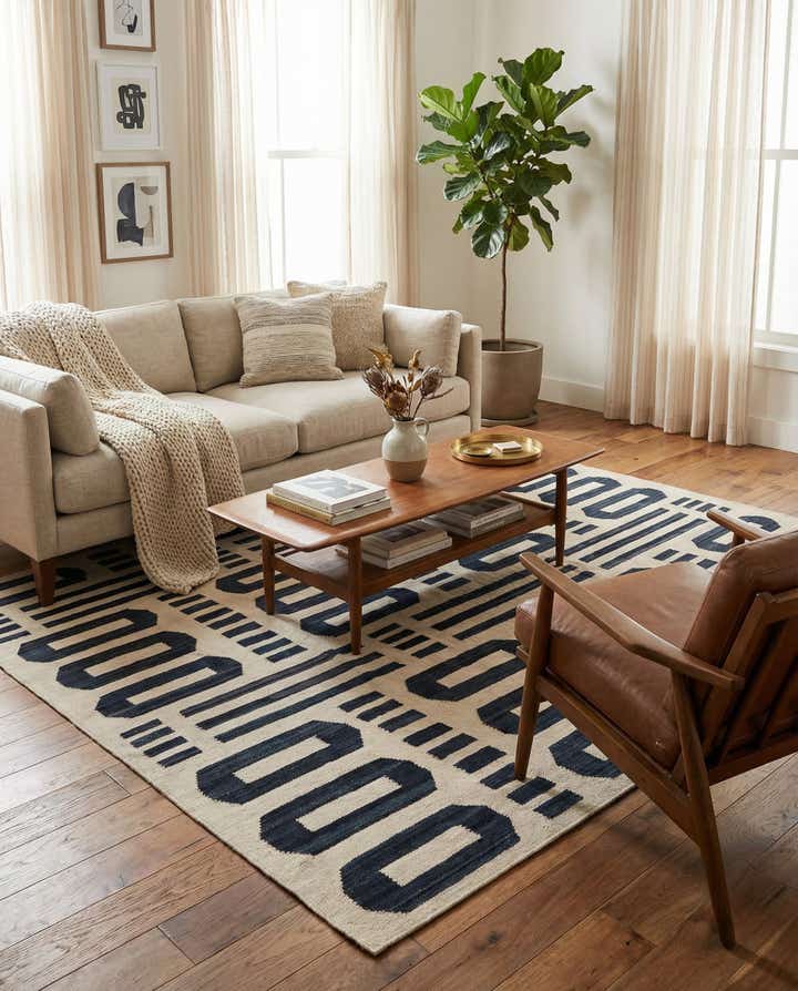 5' 9 x 7' 10 Hand Woven Kilim Modern Wool Rug