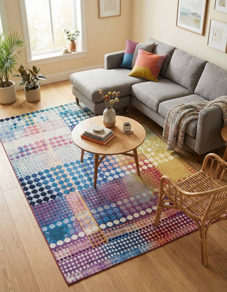 Detail image of 5' x 8' Easy-Clean Modern Indoor / Outdoor Rug