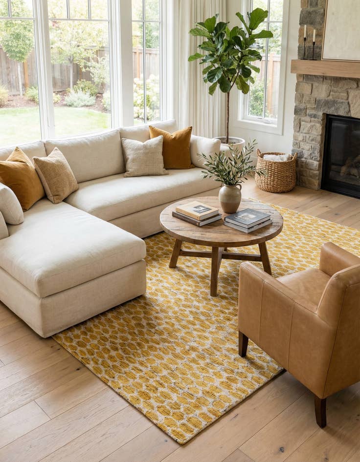 Detail image of  6' 1 x 9'  Hand Knotted Darya Wool Rug