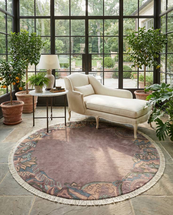 Detail image of 7' 8 x 7' 10 Hand Knotted Tibet Wool Round Rug