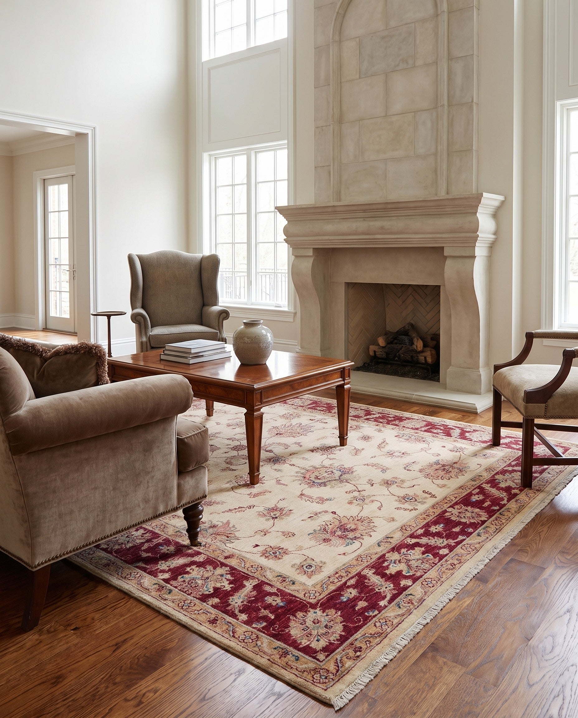 5' 9 x 8' Hand Knotted Ziegler Rug