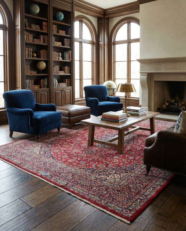 9' 8 x 12' 6 Hand Knotted Mashad Persian Wool Rug