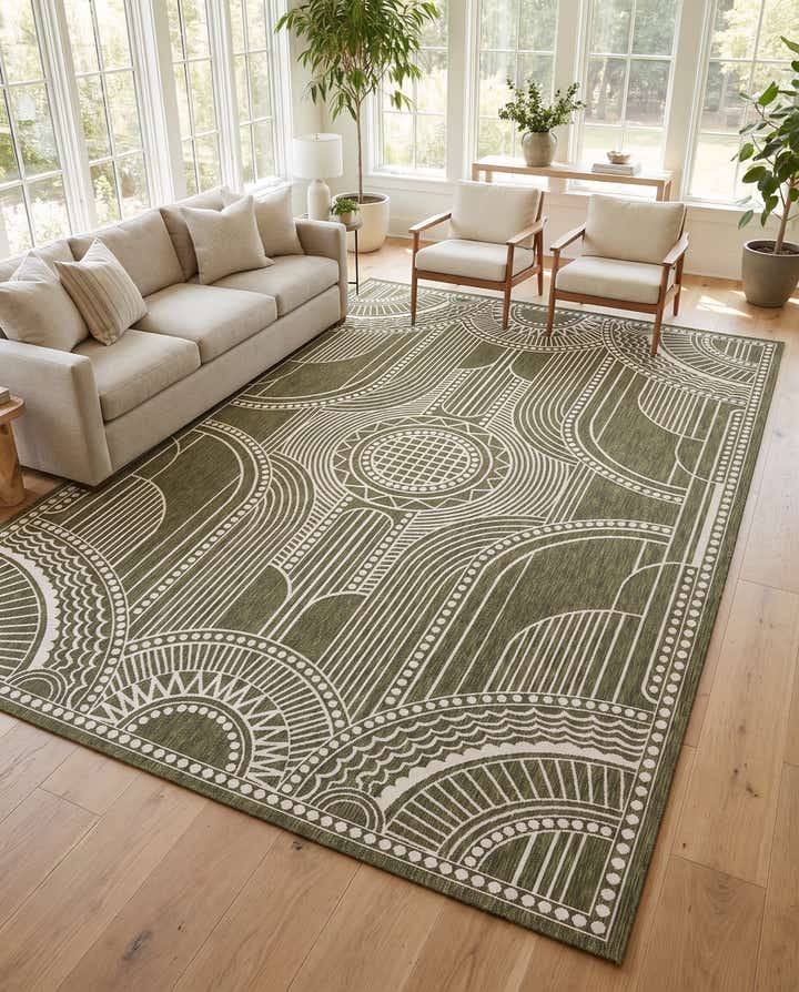 10' x 14' Easy-Clean Traditional Indoor / Outdoor Rug