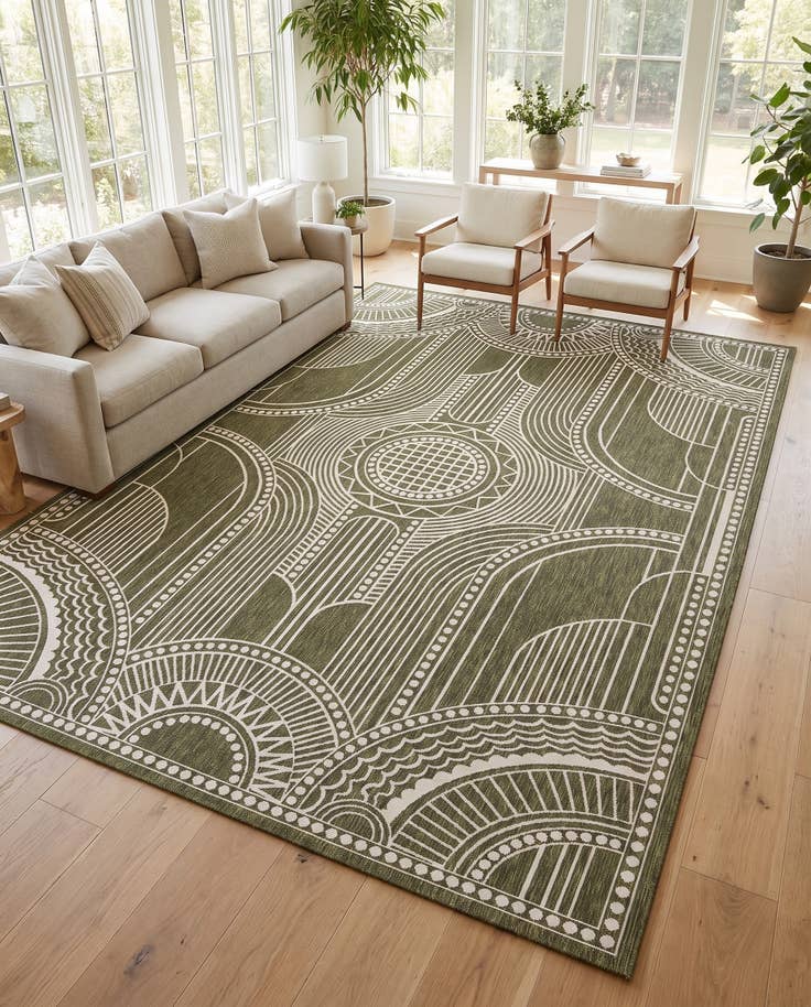 Detail image of 10' x 14' Easy-Clean Traditional Indoor / Outdoor Rug