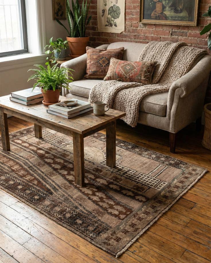 Detail image of 3' x 4' 4 Hand Knotted Ultra Vintage Persian Wool Rug