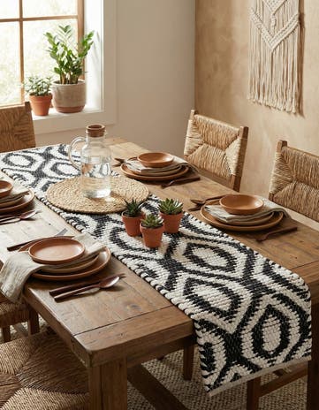 1' 2 x 4' 1 Hand Woven Chindi Jute Table Runner Rug