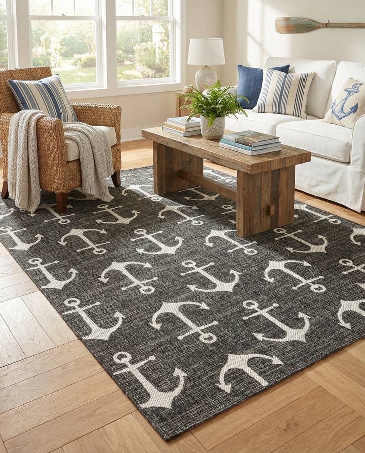 Detail image of 7' x 10' Easy-Clean Coastal Indoor / Outdoor Rug