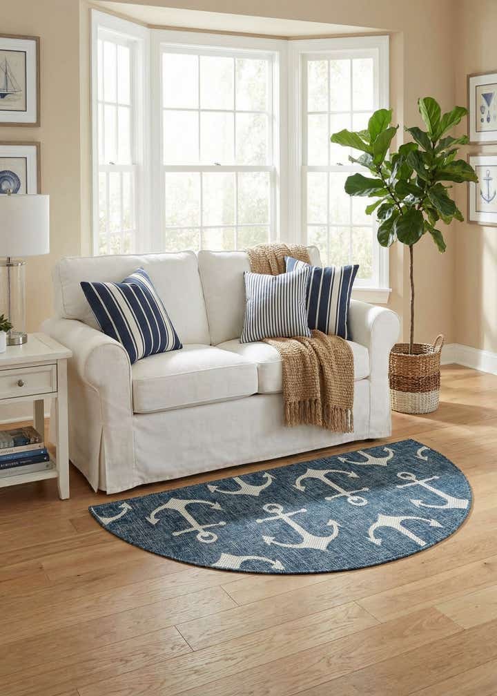 3' x 6' Easy-Clean Coastal Indoor / Outdoor Hearth Rug