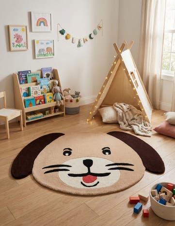 Beige Playtime Kids Wool Freeform Rug