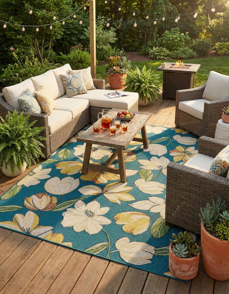 Detail image of  7' 10 x 10'  Washable Baja Indoor / Outdoor Rug