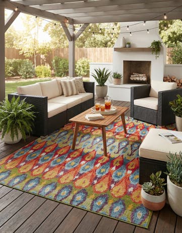 8' x 11' 4 Easy-Clean Modern Indoor / Outdoor Rug