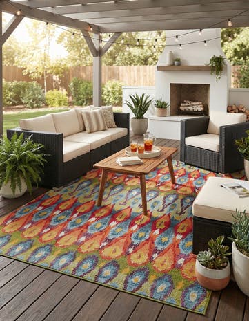 8' x 11' 4 Easy-Clean Modern Indoor / Outdoor Rug
