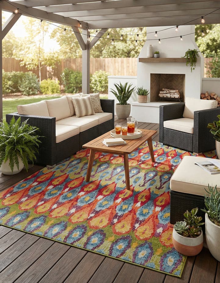 8' x 11' 4 Easy-Clean Modern Indoor / Outdoor...