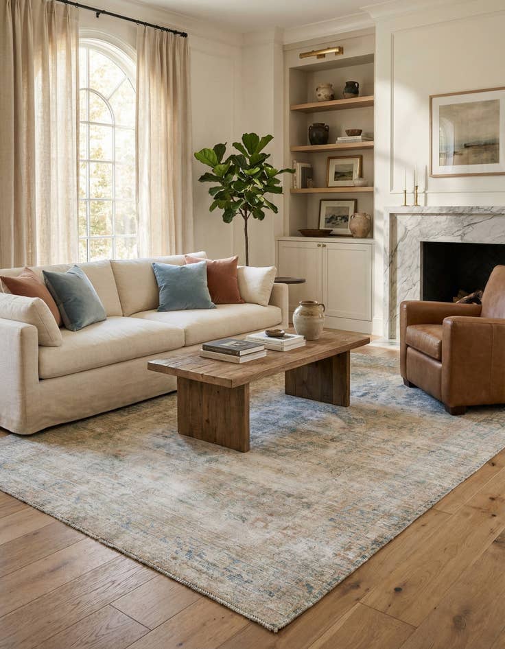 Detail image of 6' 3 x 9' 2  Hand Knotted Ultra Vintage Persian Wool Rug