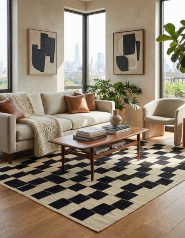 6' x 8' Hand Woven Kilim Modern Wool Rug