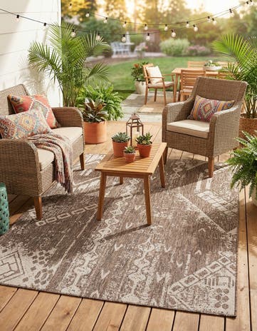 6' x 9' Easy-Clean Bohemian Indoor / Outdoor Rug