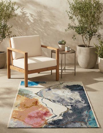 2' x 3' 1 Easy-Clean Modern Indoor / Outdoor Rug