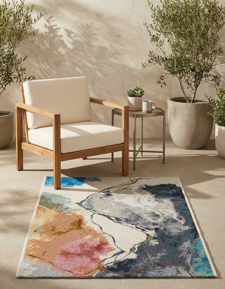 Detail image of 2' x 3' 1 Easy-Clean Modern Indoor / Outdoor Rug